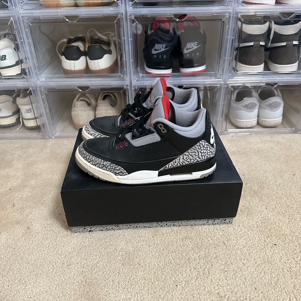 Men’s shoes Jordan retro 3 black cement size 8 2018 with replacement box